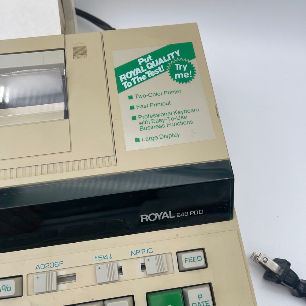 Royal 248PDII Electronic Printing Calculator Two-Color Desktop Adding Machine - Picture 3 of 10